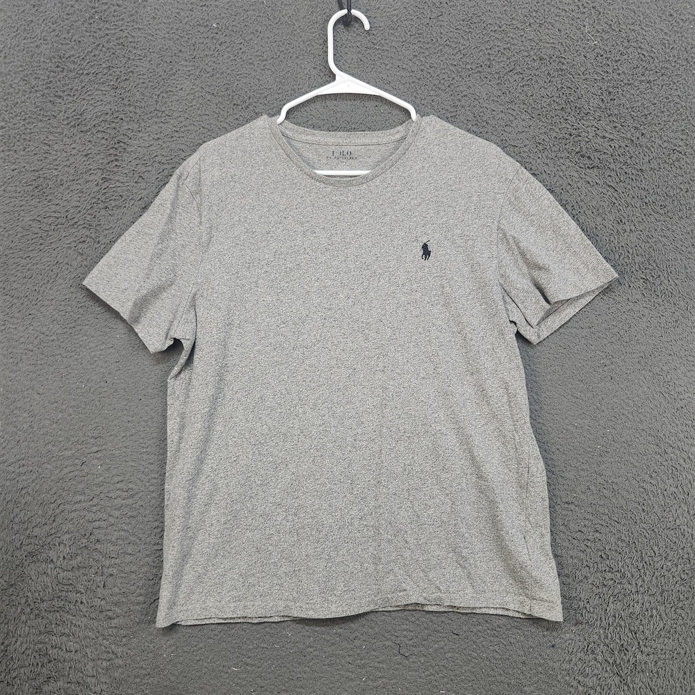 Polo Ralph Lauren Shirt Mens Large Gray Crew Neck Short Sleeve Pony Logo
