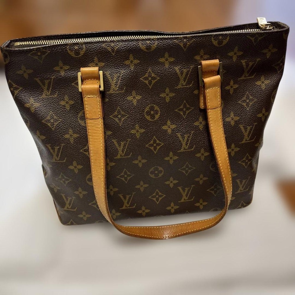 Louis Vuitton Cabas Piano Dark Brown Leather Tote Bag