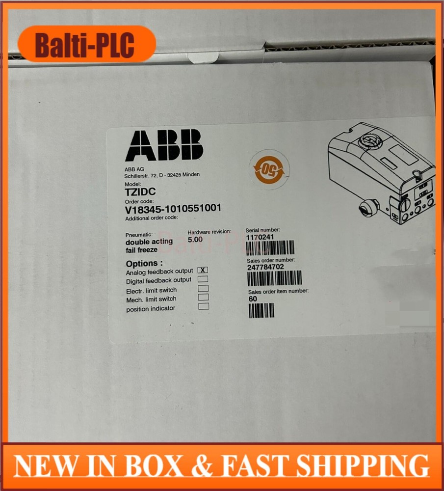 ABB NEW V18345-1010551001 Valve Positioner Brand V18345-1010551001 US Free TAX