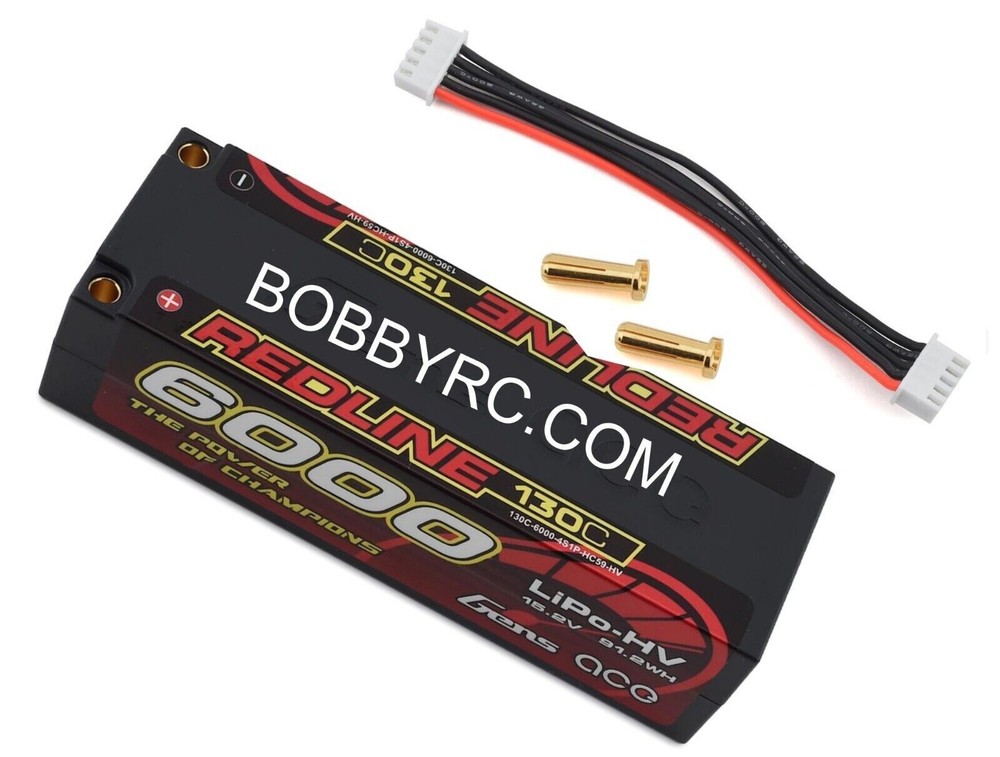 Gens Ace 6000mAh 130C 15.2V 4S Lipo Battery HardCase HV For 1/8 RC Racing Series-image