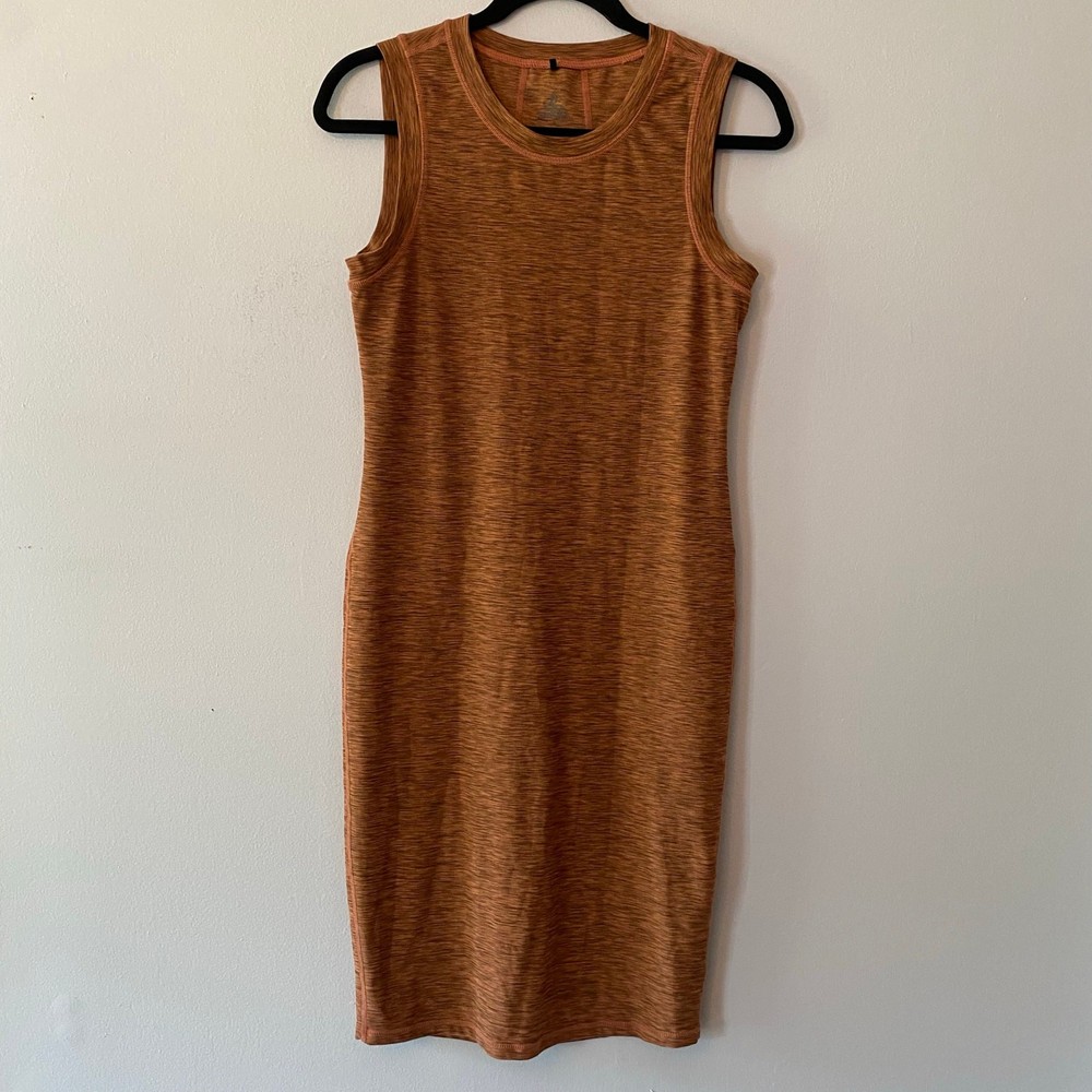 prAna Burnt Orange Sleeveless Midi Dress Gorpcore Outdoor Women's size Small