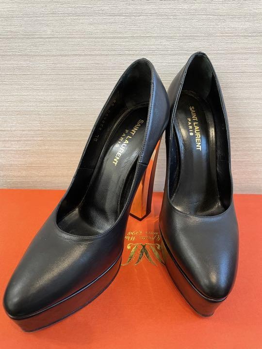 Saint Laurent Black High Heel Pumps US 6.5 Authentic From Japan RIN