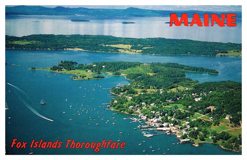 Postcard AERIAL VIEW SCENE Fox Island Maine ME m/09 AS9397