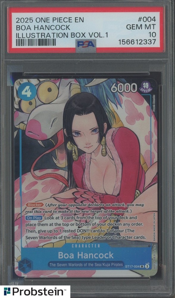 2025 One Piece EN Illustration Box Vol.1 #004 Boa Hancock PSA 10 GEM MINTPROBSTEIN is actively accepting consignments !!