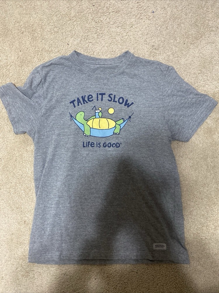 Men’s Small Life is Good Turtle Graphic T-Shirt Tee