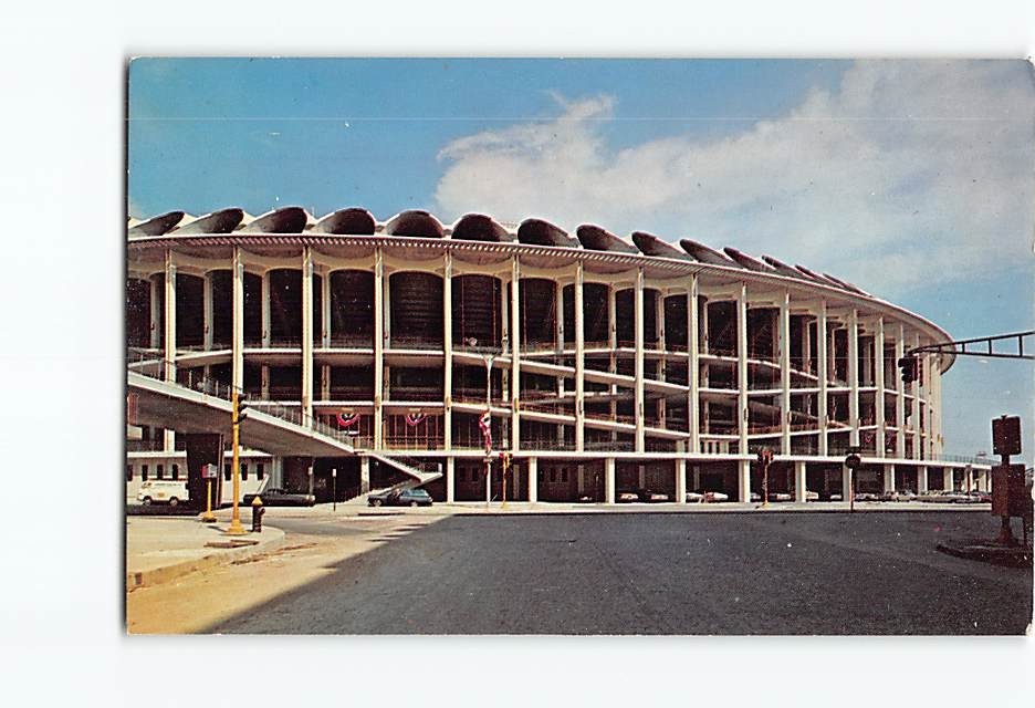 Postcard Civic Center Busch Memorial Stadium St. Louis Missouri USA
