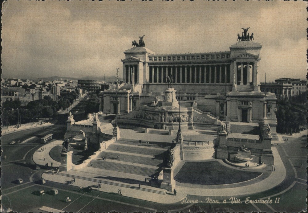 Rome, Italy Monument Victor Emanuel II Original Vintage Postcard