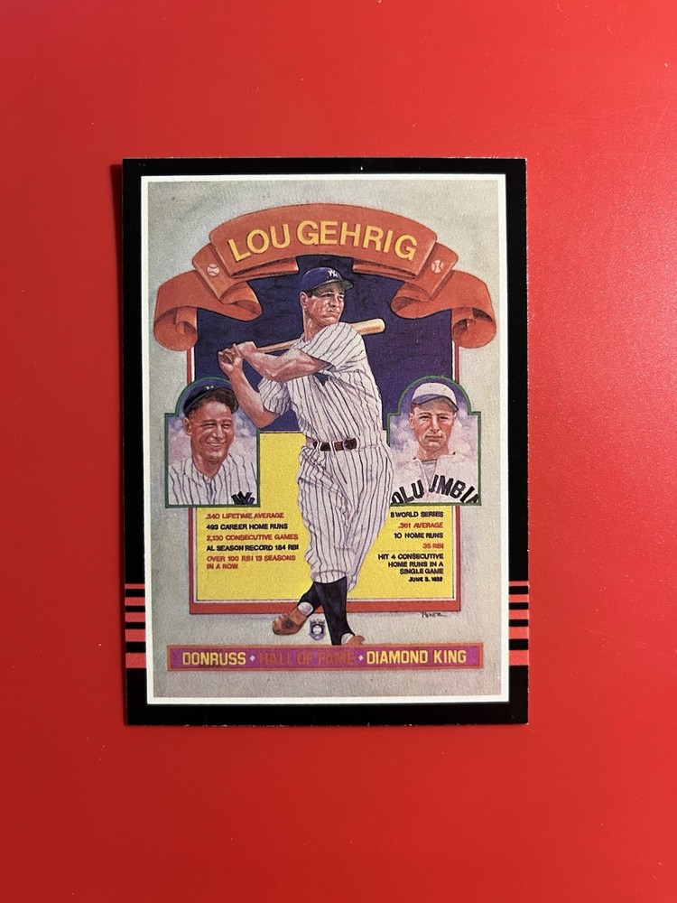 Lou Gehrig 1985 Donruss Diamond Kings Puzzle Card #635 New York Yankees HOF