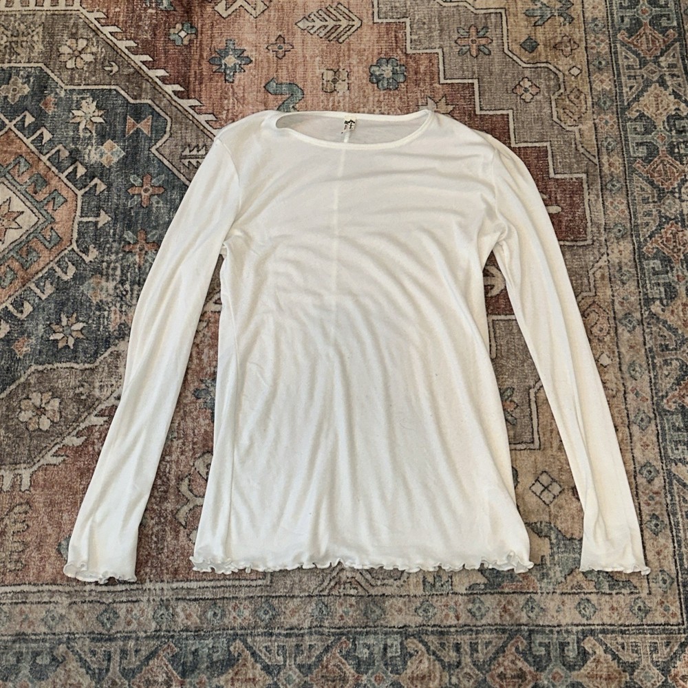 free people intimately long sleeve top White Long Sleeve T-shirt Women Size L