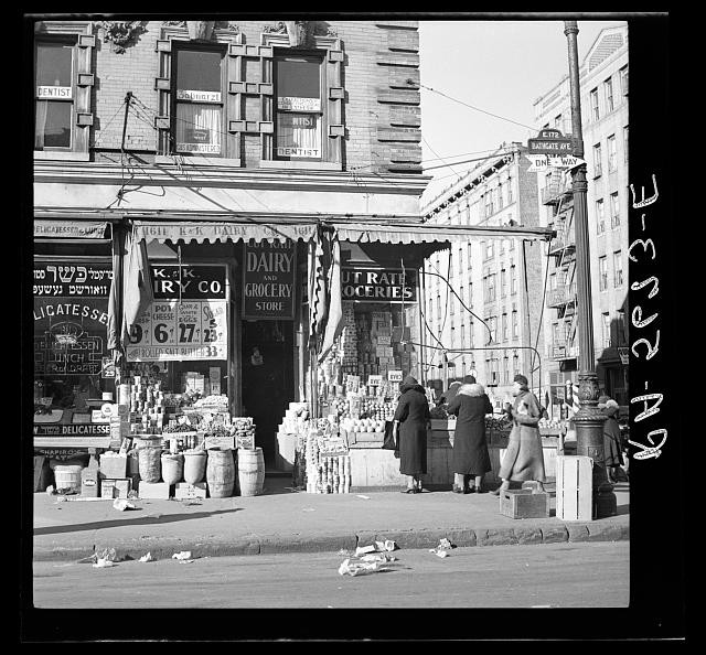 Photo:Bronx New York Bathgate Ave 1936 Deli Grocery Store Street Scene