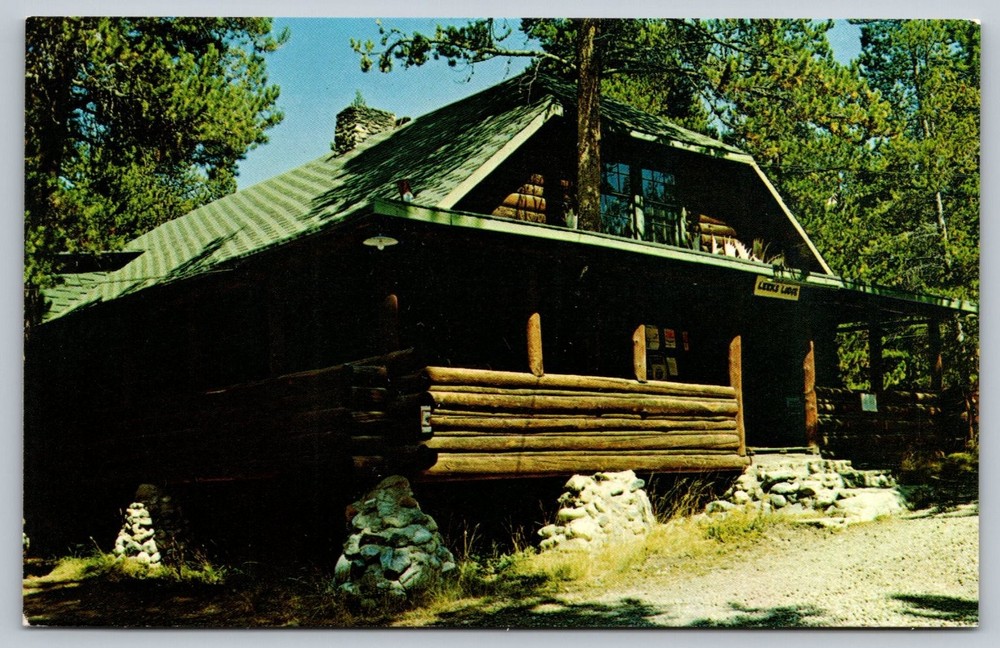 Vintage Leeks Lodge Grand Teton National Park Wyoming Postcard