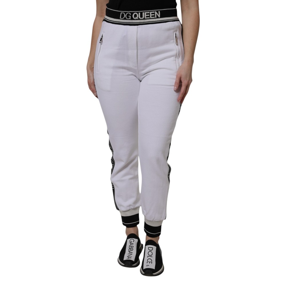 DOLCE & GABBANA Pants White Cotton Stretch Jogger Sweatpants IT38/US4/XS 820usd
