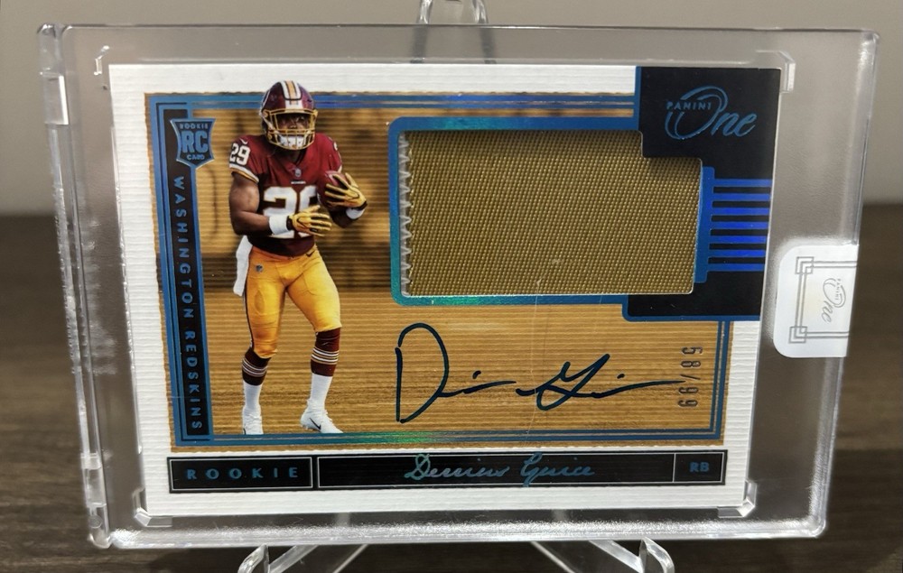 Derrius Guice Rookie Auto Jumbo Patch 58/99 Player Worn Panini One NM/Mint 🔥🔥