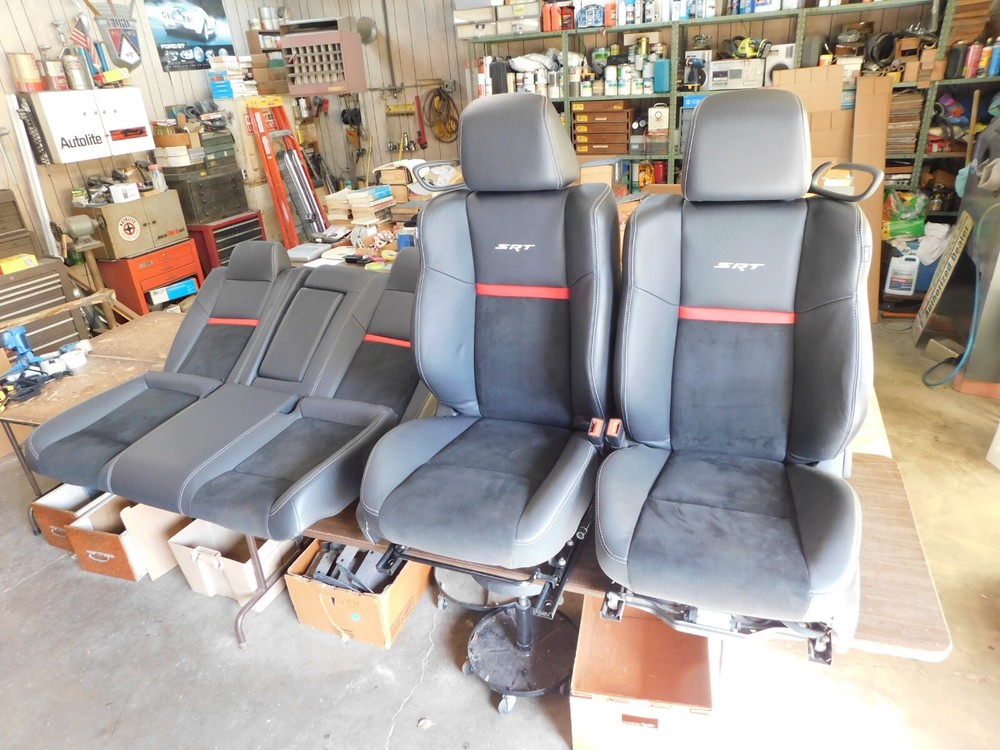OEM 2011 2014 Dodge Challenger SRT Black Leather Seat Covers Seats 2012 2013 nos