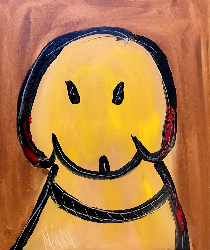 POP ART dog portrait stretched  PAINTING CANVAS ART CONTEMPORARY ShIGDFB