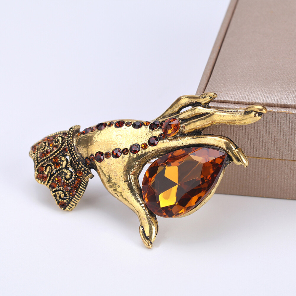 Elegant Crystal Rhinestone Brooch Lapel Pin for Women  