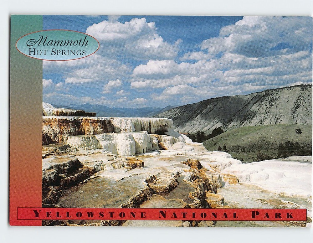 Postcard Mammoth Hot Springs Yellowstone National Park Wyoming USA