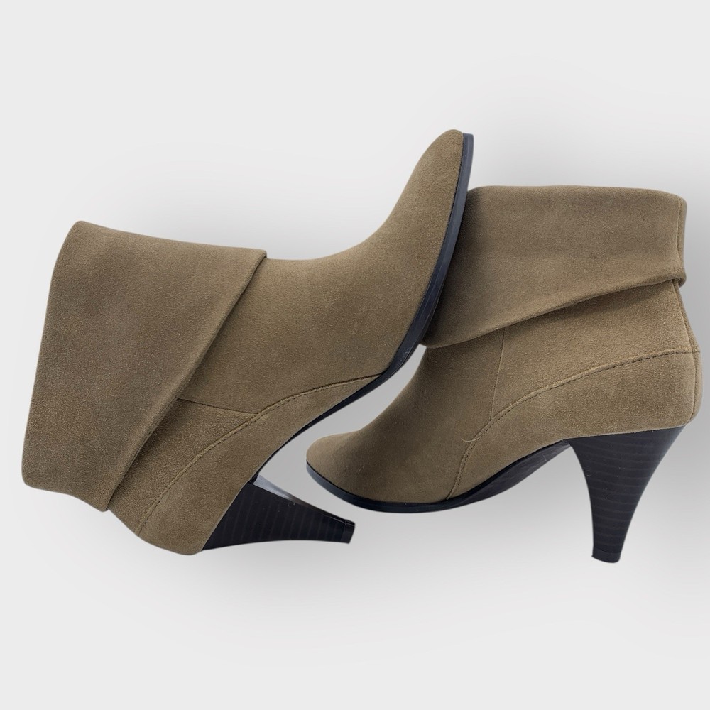 Sonoma Lana Taupe Brown Suede Leather Ankle Boots Size 6 Medium Heel