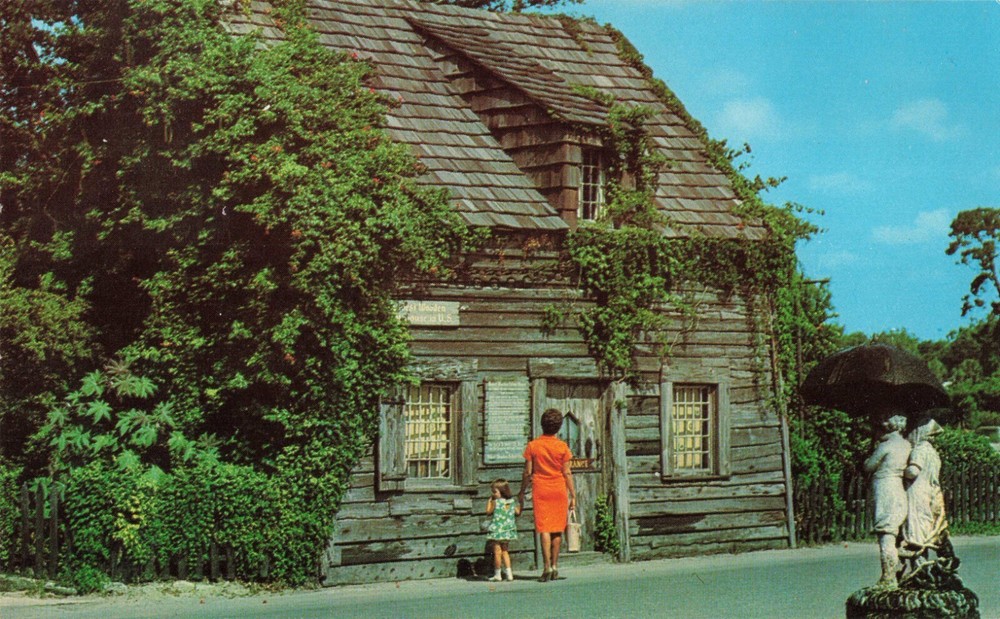 St Augustine Florida, Oldest Wooden Schoolhouse, Vintage Postcard