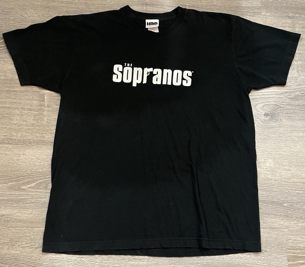 Vintage The Sopranos Promo T-Shirt Size XL Black HBO 2004