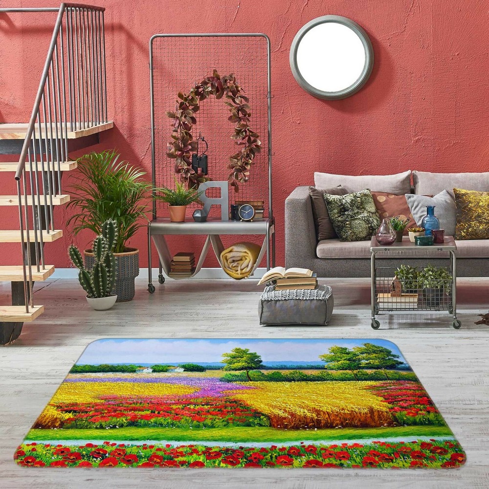 3D Color Garden Painting NAO4846 Game Rug Mat Elegant Photo Carpet Mat Fay