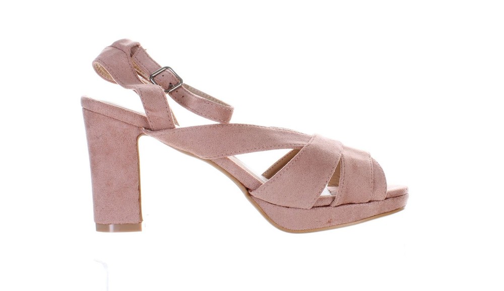 Katliu Womens Xzp008 Pink Ankle Strap Heels Size 38 Elegant Party Shoes