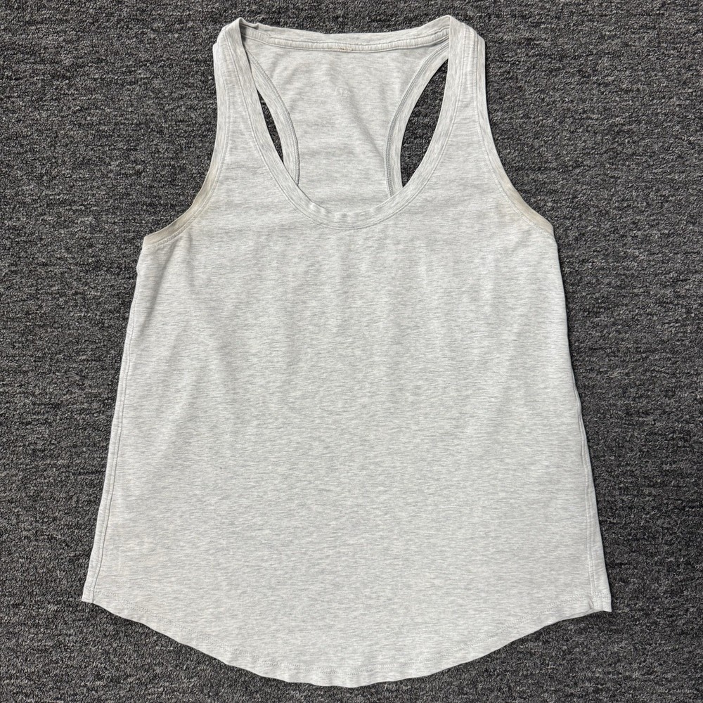 Women’s Lululemon Athletic Yoga Racerback Heathered Gray Tank Top Shirt - Size 6