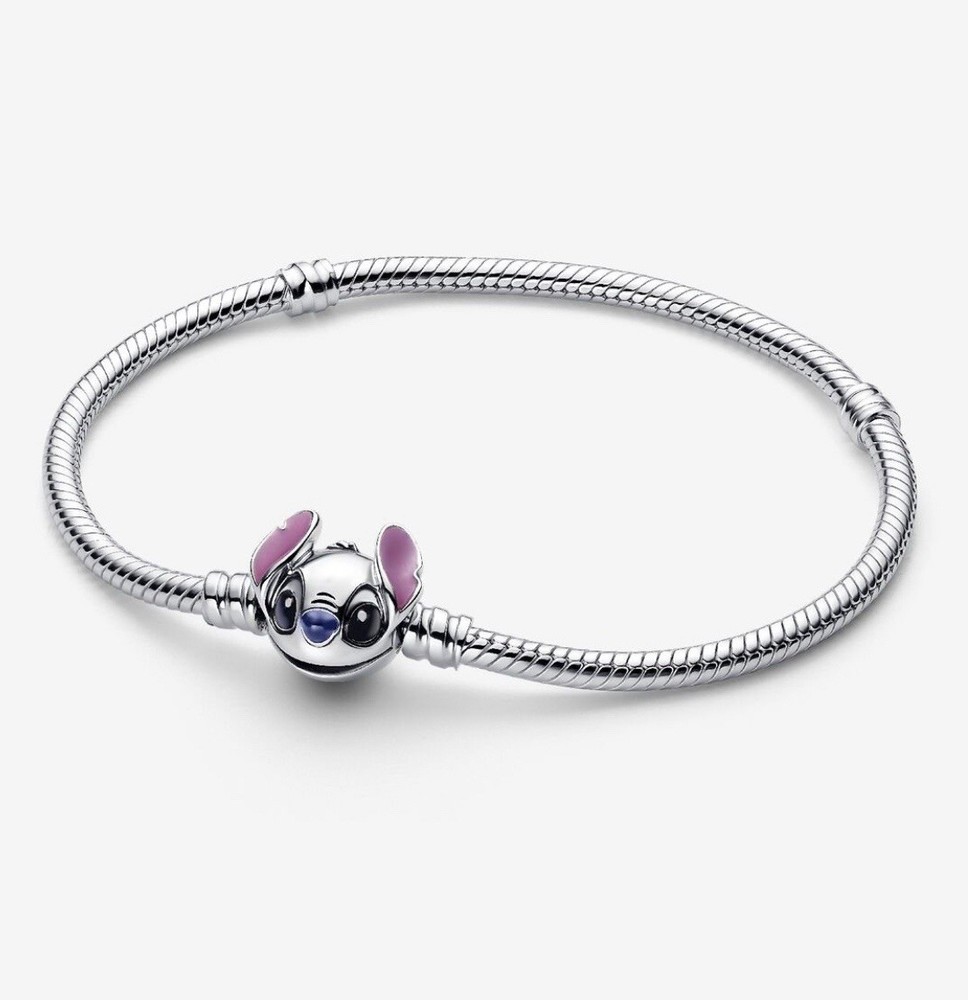 Authentic PANDORA 925 Sterling Silver Disney Stitch Snake Chain Bracelet 593738C011-18