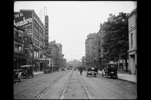 Euclid Avenue,105th Street,commercial facilities,tracks,Cleveland,Ohio,OH,1900