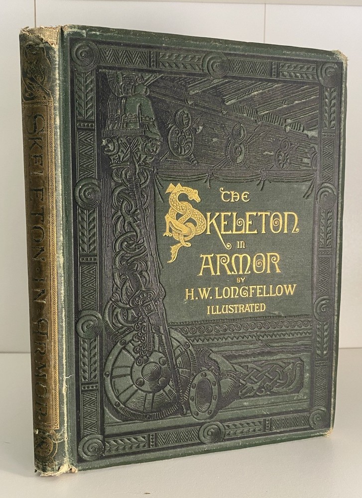 1877 LONGFELLOW The Skeleton In Armor Illustrated Victorian Binding Antique