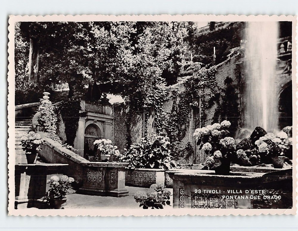 Postcard Fontana Del Drago Villa D Este Tivoli Italy