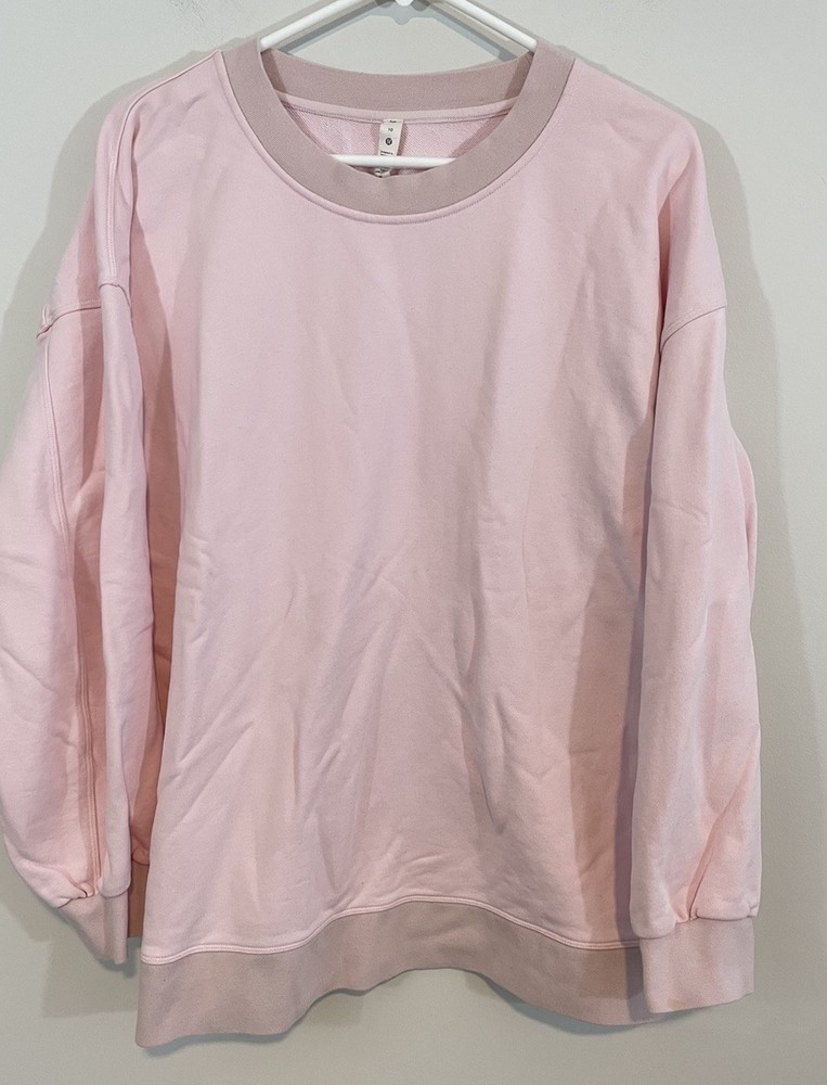 Lululemon sweatshirt Perfectly Oversized Womens Sz 10 Pink crew softstreme Luxe