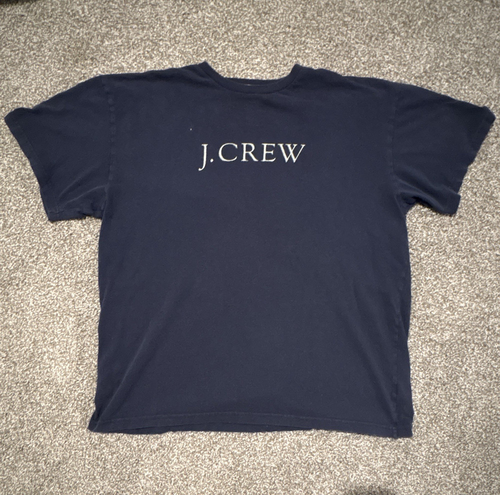 J.CREW Men's XL Navy Graphic Logo T-Shirt Crew Neck Short Sleeve