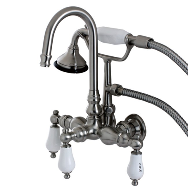 Kingston Brass AE9T Aqua Vintage Wall Mounted Clawfoot Tub Filler - Nickel