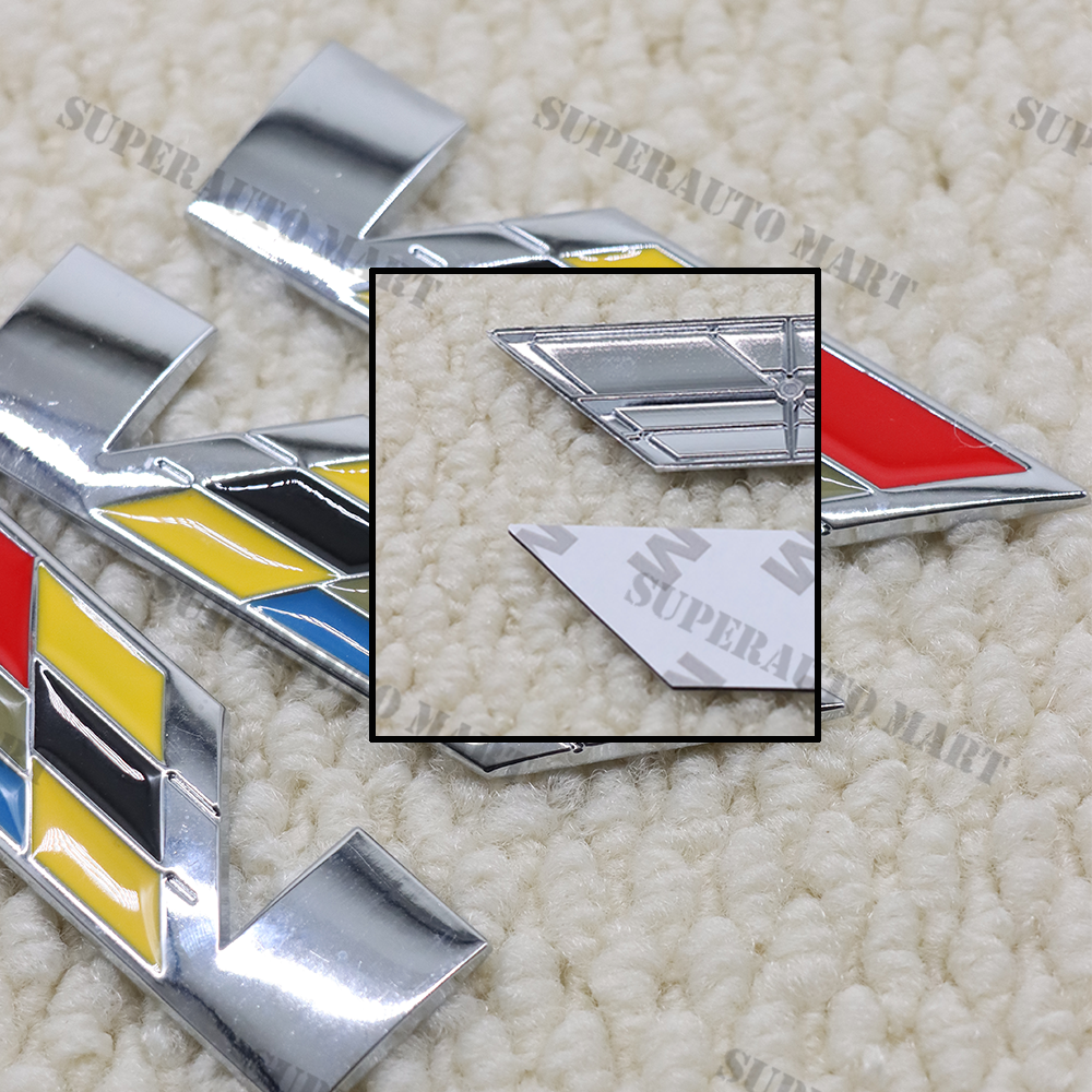 3X 3D Trunk Fender Chrome V Emblem Badge For SRX XTS ATS CTS ATSL Chrome Color