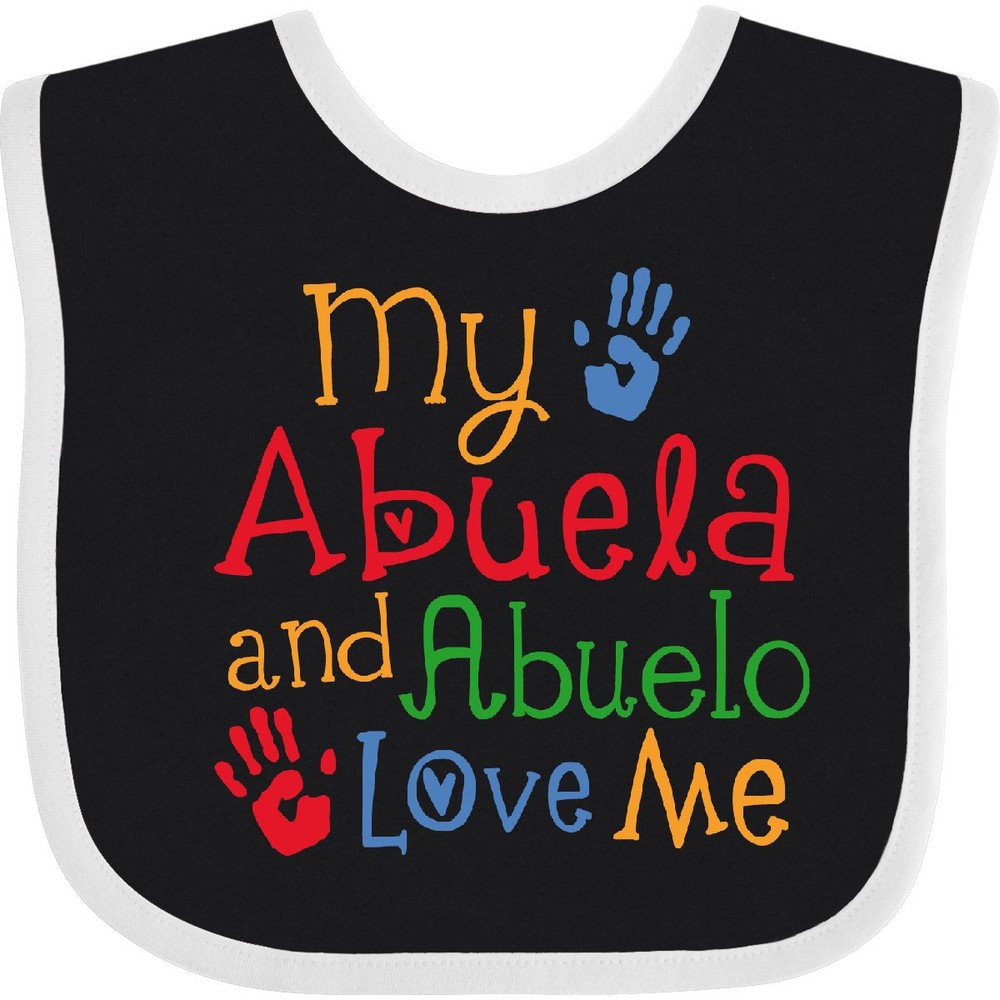Inktastic My Abuela And Abuelo Love Me Baby Bib Cute Childs Boys Girls Clothing-image