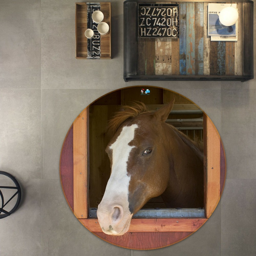 3D Animal Brown Horse NAO10255 Game Rug Mat Elegant Photo Carpet Mat Fay