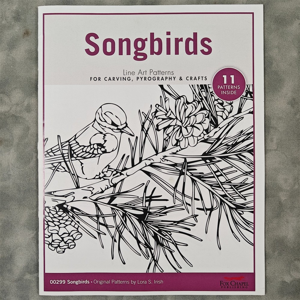 11 Songbirds Line Art Patterns Carving Pyrography Crafts by Lora Irish 2018