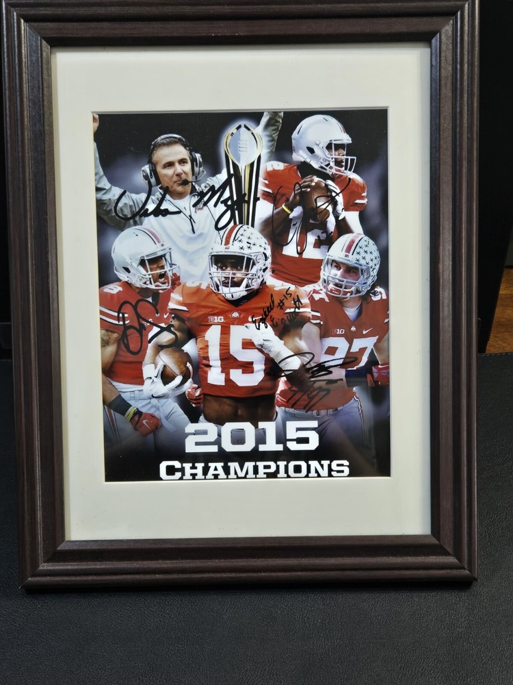 Ohio State Buckeyes 2015 Signed Champions Framed Plaque