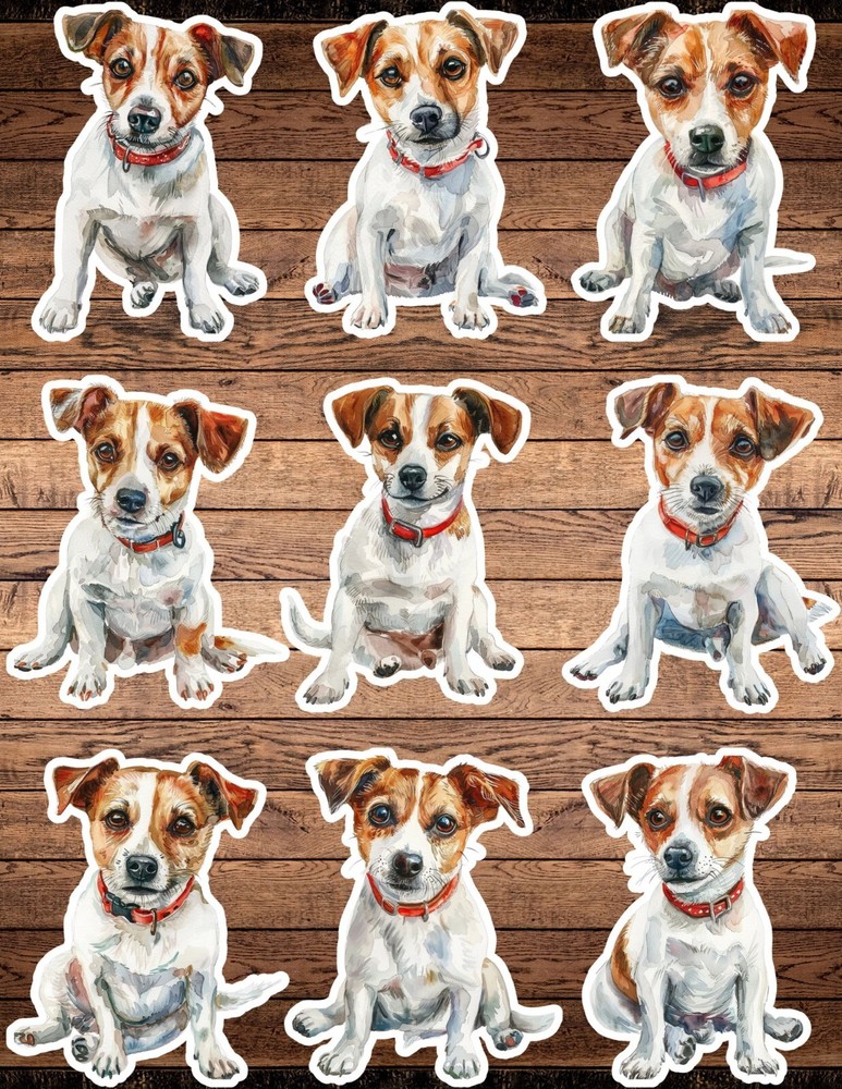 Jack Russel Terrier Die Cut Vinyl Stickers for Scrapbooks Laptops Water Bottles