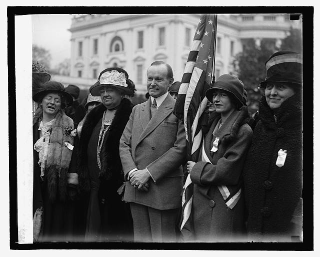 President Calvin Coolidge & School of Politics group,3/26/27,White House,1927,1
