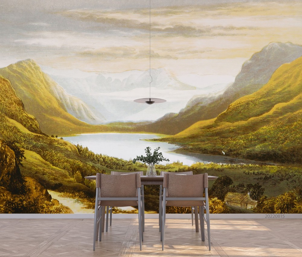3D Mountain River Scenery Oil Painting Wall Murals Wallpaper Murals Wall Sticker