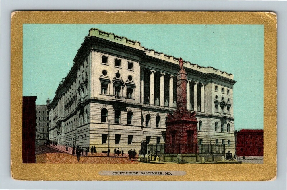 Baltimore Maryland, COURTHOUSE Vintage Souvenir Postcard