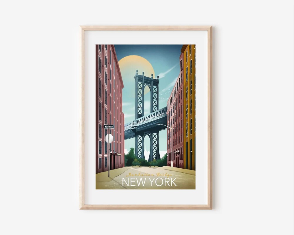 Manhattan Bridge New York Poster Premium Quality Choose your Size