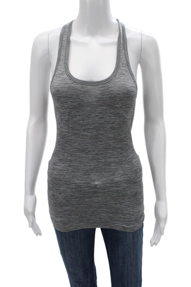 Lululemon Women Basic Tank Top Gray Nylon Blend Round Neck Sleeveless Size SFree Shipping in US $100+ Orders | $6.95 Orders Below