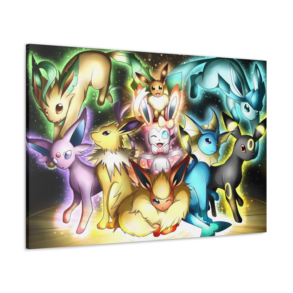 Pokemon Canvas Eevee Evolutions Colourful Kids Pokémon Wall Art Decor