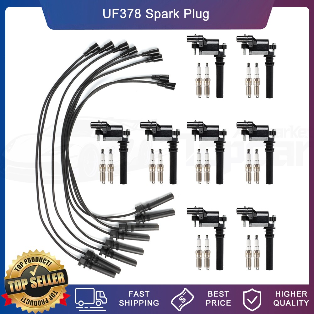 8 Ignition Coil & 16 Spark Plug & Wireset for Dodge Ram 1500 2500 3500 UF378