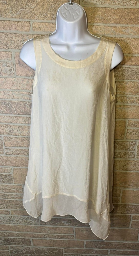 Eileen Fisher 100% Silk Sleeveless Boat Neck Tunic Size XS/TP