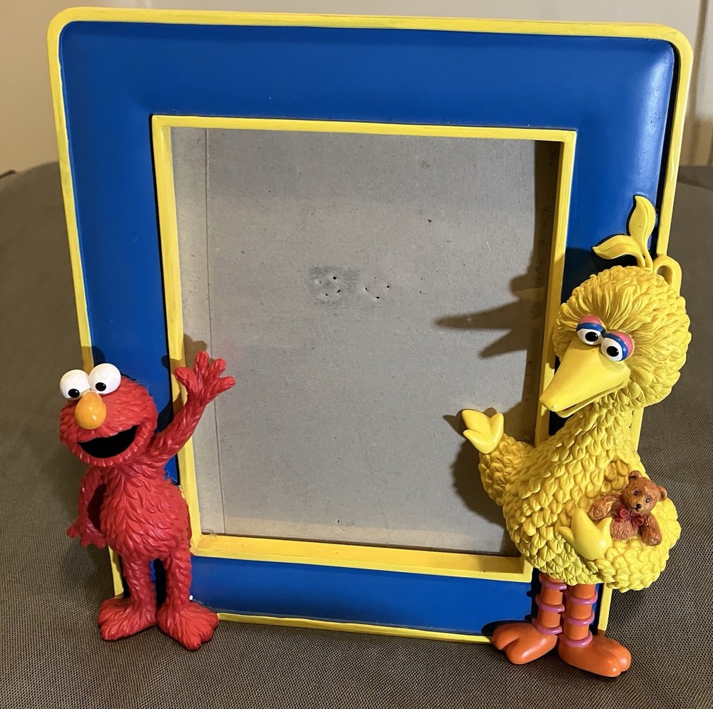 Sesame Street Big Bird & Elmo Picture Frame  10x9 RARE Sesame Workshop