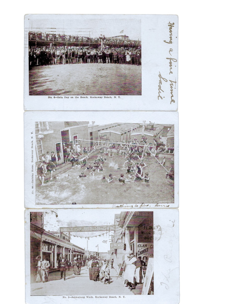 Lot of 3 Vintage Rockaway Beach, New York, Post Cards